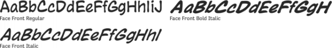 Face Front Font Preview