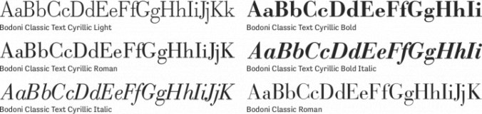 Bodoni Classic Cyrillic Font Preview