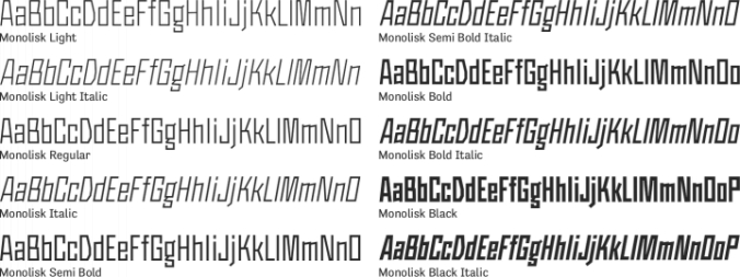 Monolisk Font Preview