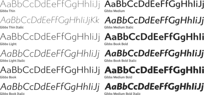 Gibbs Font Preview