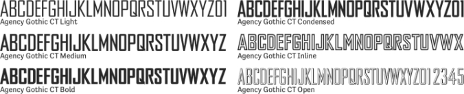 Agency Gothic CT Font Preview