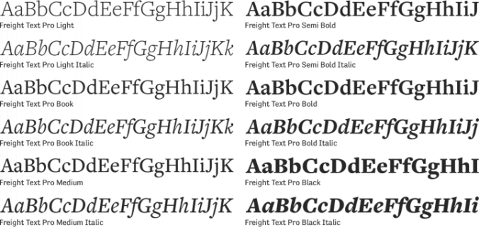 Freight Text Pro Font Preview