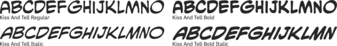 Kiss and Tell Font Preview