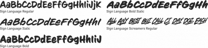 Sign Language Font Preview