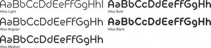 Hilux Font Preview