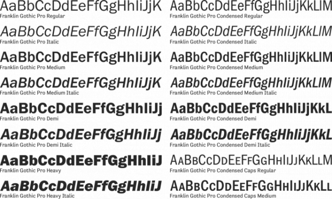 Franklin Gothic Pro Font Preview