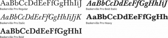 Baskerville Pro Font Preview
