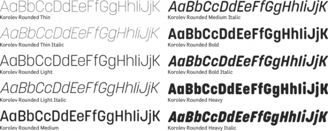 Korolev Rounded Font Preview