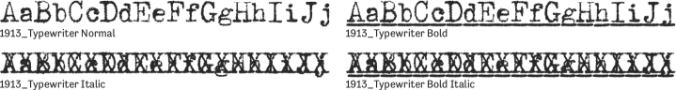 1913 Typewriter Font Preview