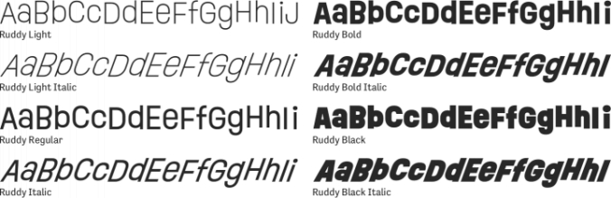 Ruddy Font Preview