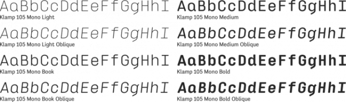 Klamp 105 Mono Font Preview