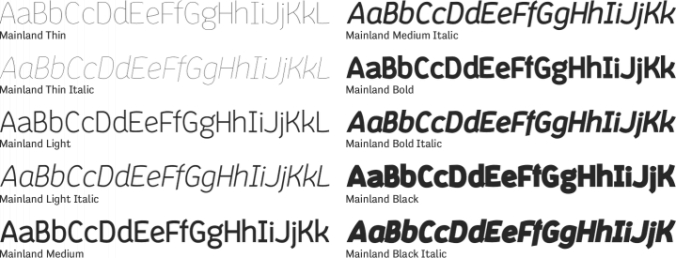 Mainland Font Preview