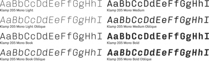 Klamp 205 Mono Font Preview