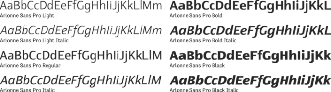 Arlonne Sans Pro Font Preview