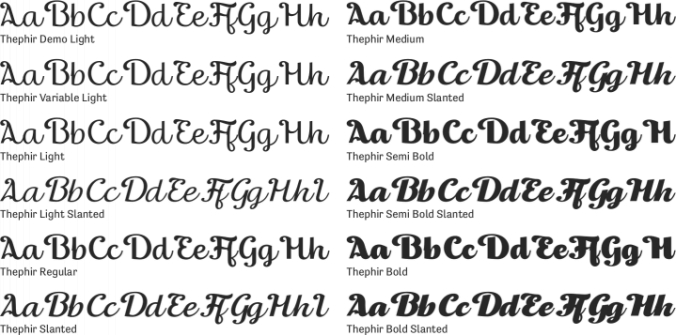 Thephir Font Preview