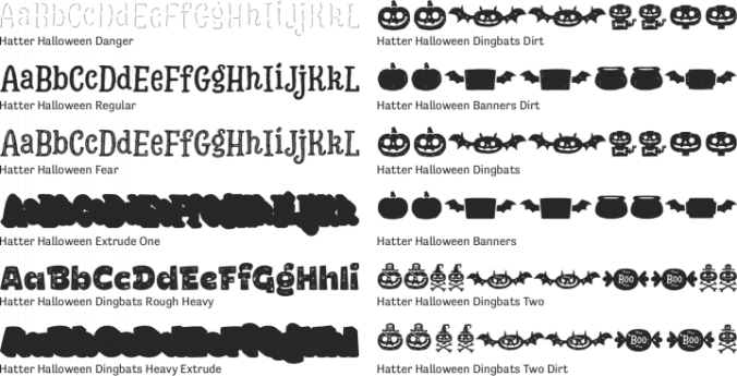 Hatter Halloween Font Preview