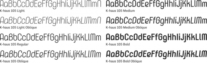 K-haus 105 Font Preview