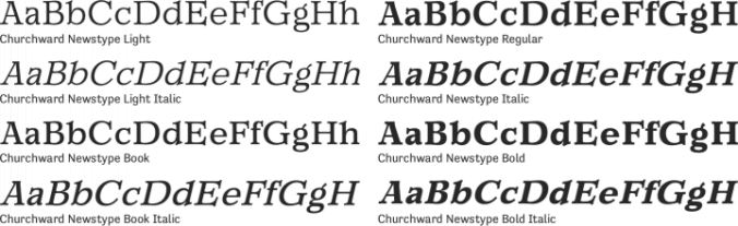 Churchward Newstype Font Preview