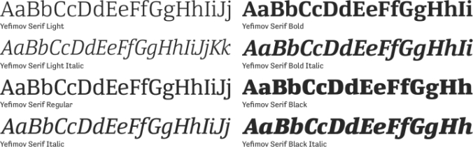 Yefimov Serif Font Preview