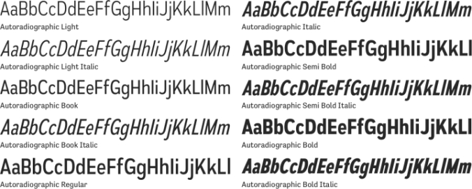 Autoradiographic Font Preview