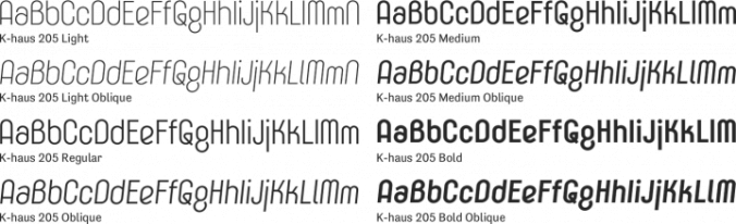 K-haus 205 Font Preview