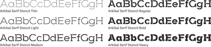 Arkibal Serif Stencil Font Preview