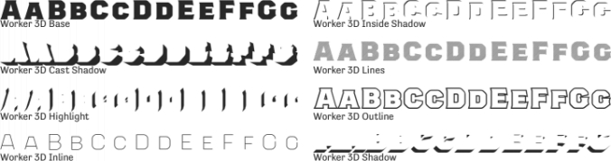 Worker 3D Font Preview
