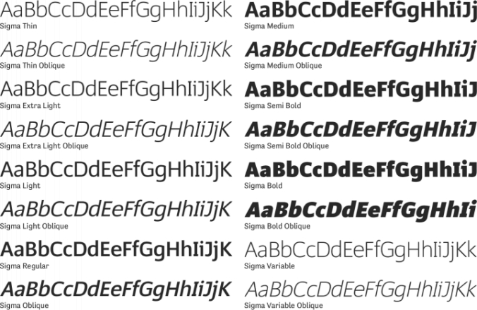 Sigma Font Preview