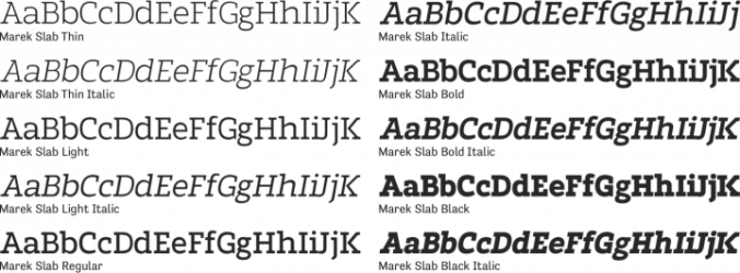 Marek Slab Font Preview