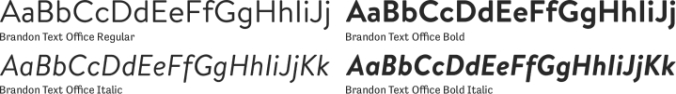 Brandon Text Office Font Preview