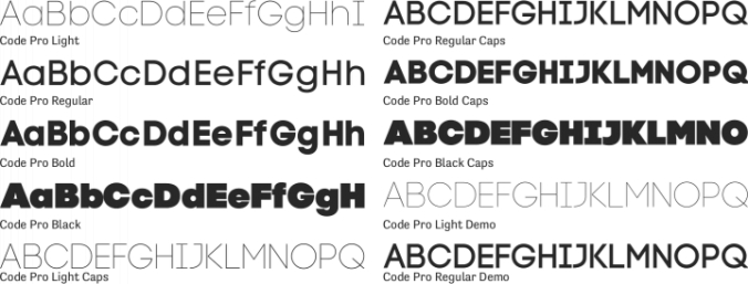 Code Pro Font Preview