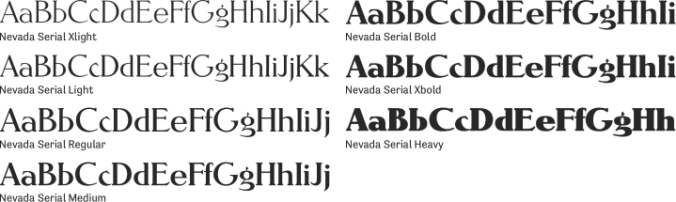Nevada Serial Font Preview
