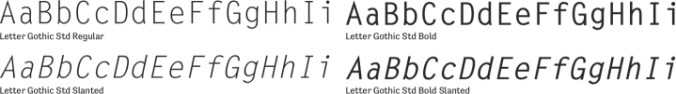 Letter Gothic Std Font Preview