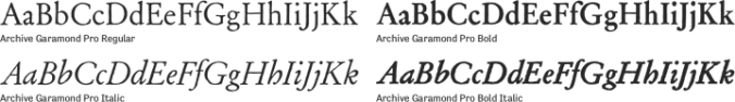 Archive Garamond Pro Font Preview