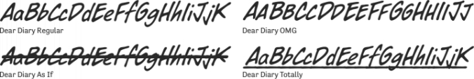Dear Diary Font Preview