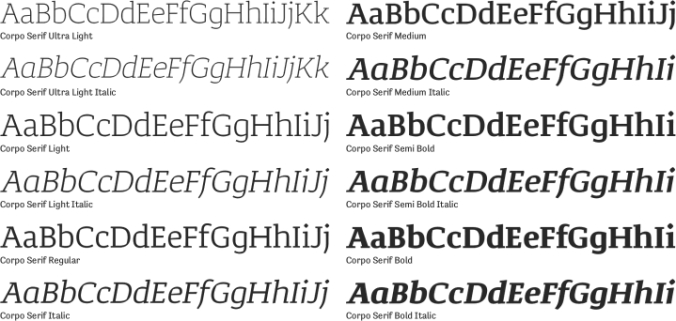Corpo Serif Font Preview