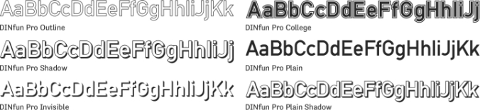 DINfun Pro Effects Font Preview