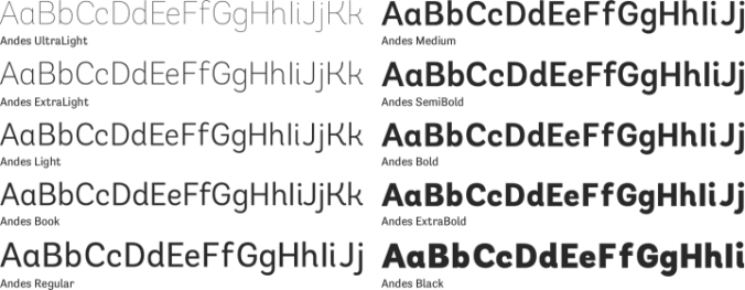 Andes Font Preview