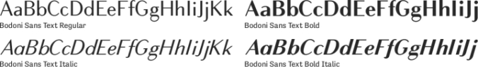 Bodoni Sans Text Font Preview