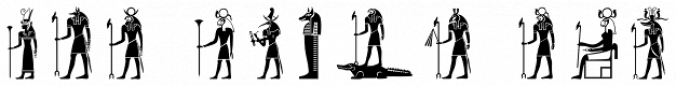 Egyptian Hieroglyphics – Deities Font Preview