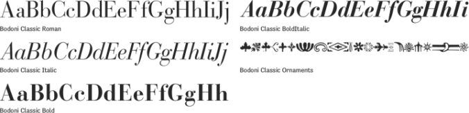 Bodoni Classic Font Preview