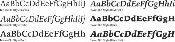 Iowan Old Style Font Preview