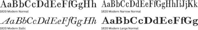 1820 Modern Font Preview