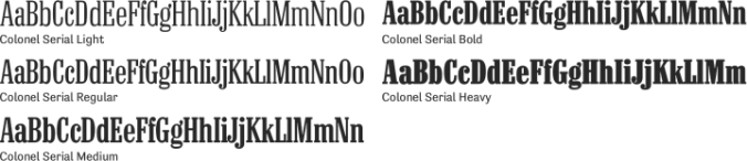 Colonel Serial Font Preview