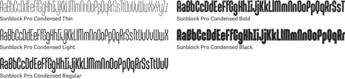 Sunblock Pro Condensed Font Preview