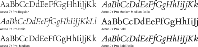 Aetna JY Pro Font Preview
