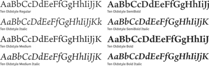 Ten Oldstyle Font Preview