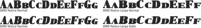 1890 Notice Font Preview