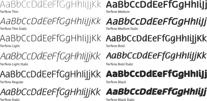 Terfens Font Preview