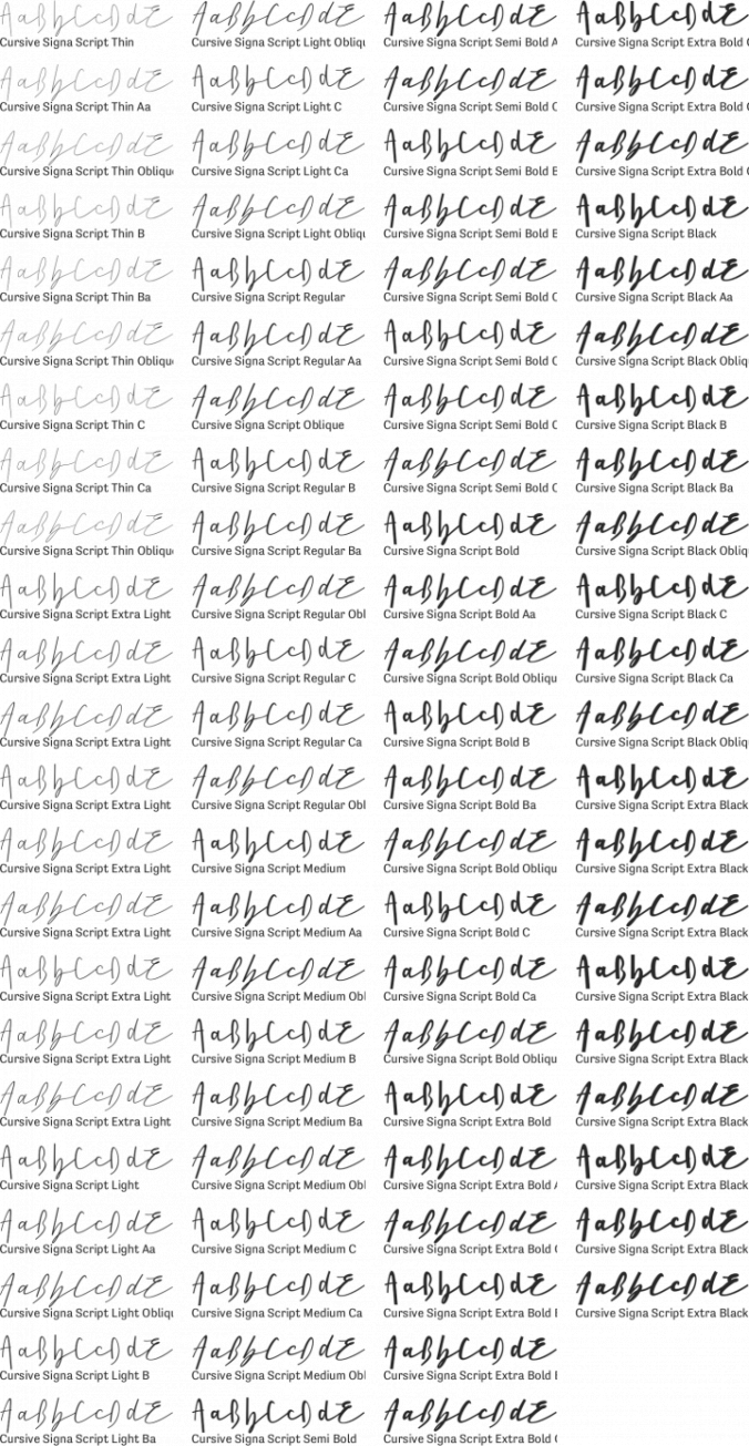 Cursive Signa Script font download